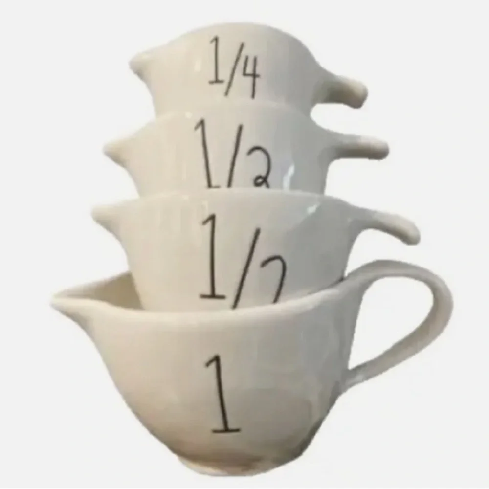 NWT Rae Dunn White Number Measuring Cups